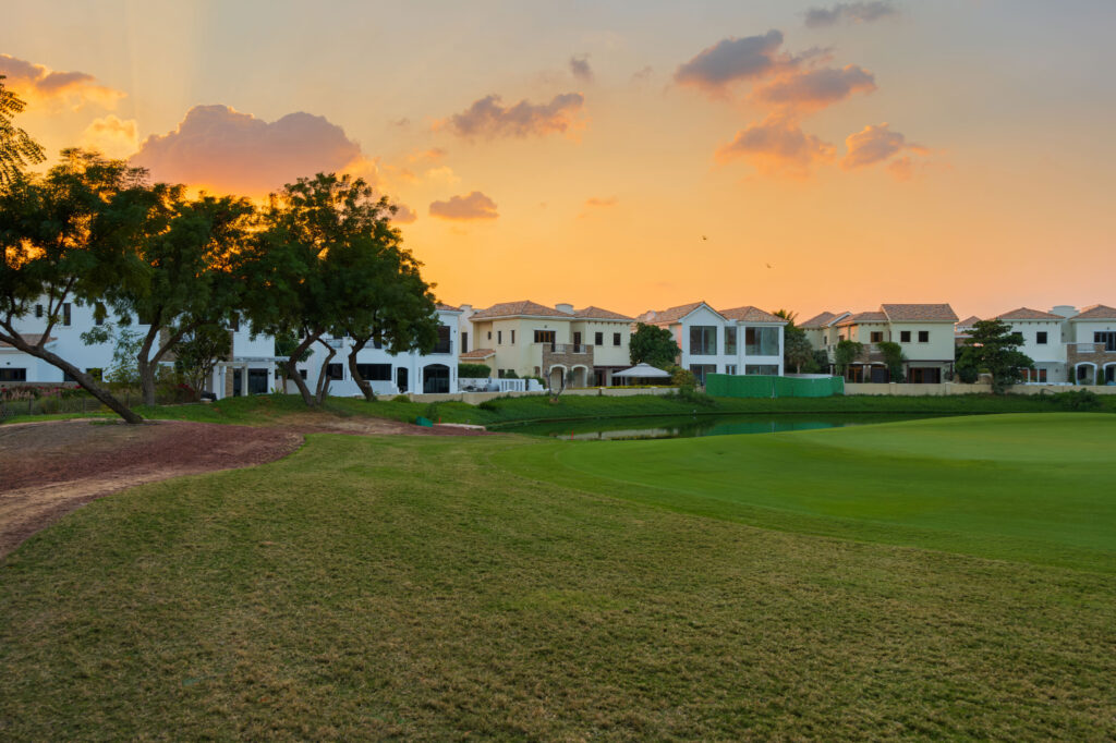 Scenic villa landscape